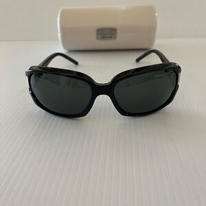 Rare Vintage Jimmy Choo Jet-Black Lisa/S Silver Hinge Sunglasses